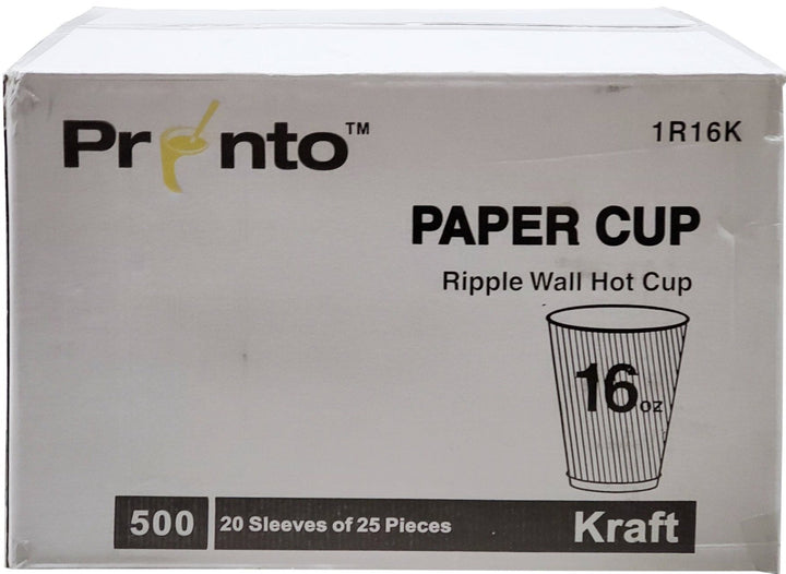 Table Accent - 16oz Paper Cup - Ripple - Kraft