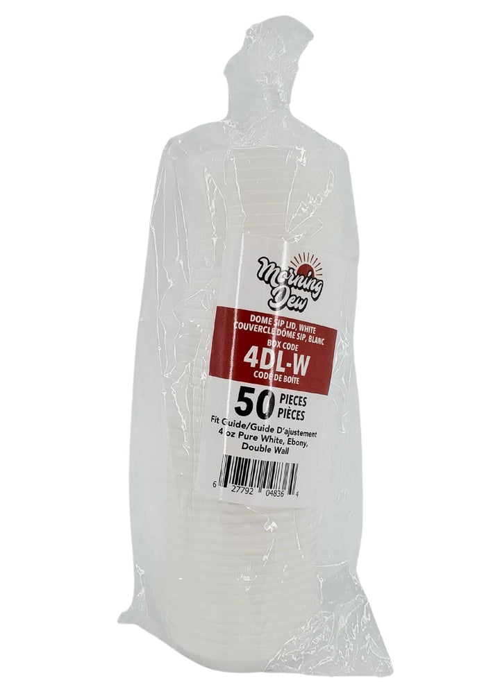 Morning Dew - Dome Sip Lid for 4 oz Hot Paper Cups - White - 20 x 50 count