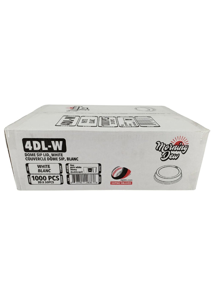 Morning Dew - Dome Sip Lid for 4 oz Hot Paper Cups - White - 20 x 50 count
