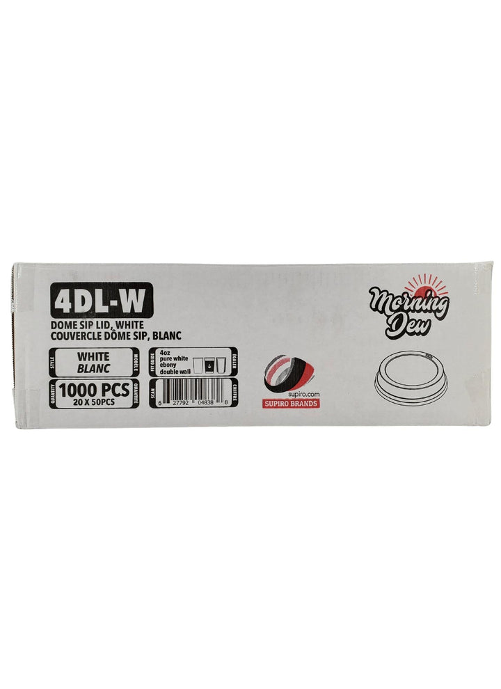 Morning Dew - Dome Sip Lid for 4 oz Hot Paper Cups - White - 20 x 50 count