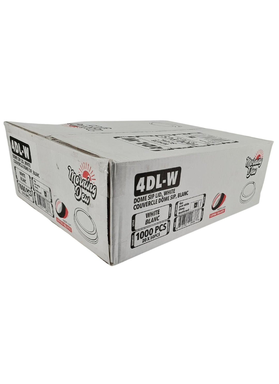 Morning Dew - Dome Sip Lid for 4 oz Hot Paper Cups - White - 20 x 50 count