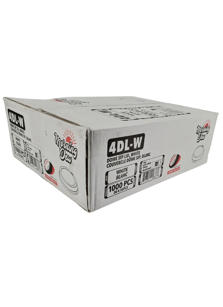 Morning Dew - Dome Sip Lid for 4 oz Hot Paper Cups - White - 20 x 50 count