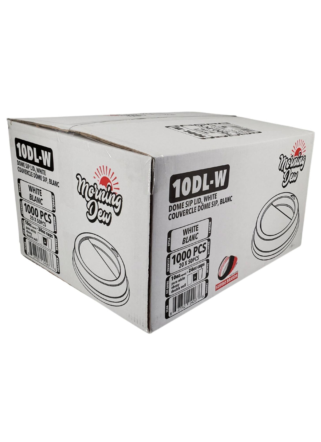Morning Dew - Dome Sip Lid for 10-24 oz Hot Paper Cups - White - 20 x 50 count
