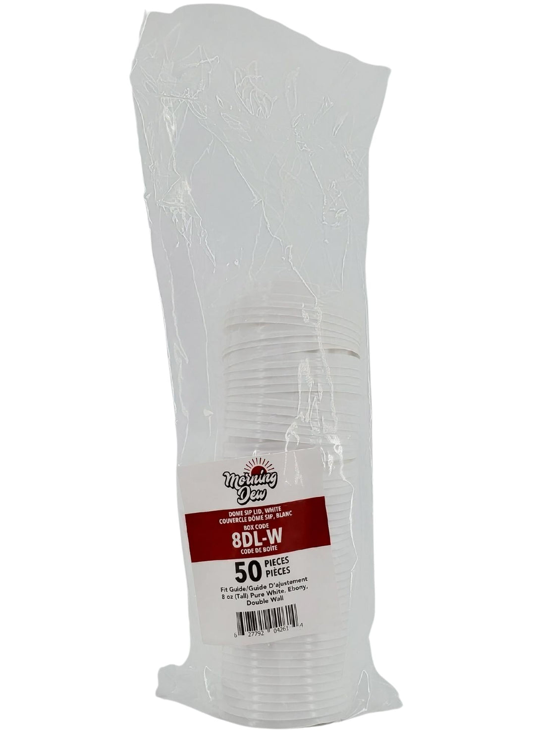 Morning Dew - Dome Sip Lid for 8 oz Tall Hot Paper Cups - White - 20 x 50 count