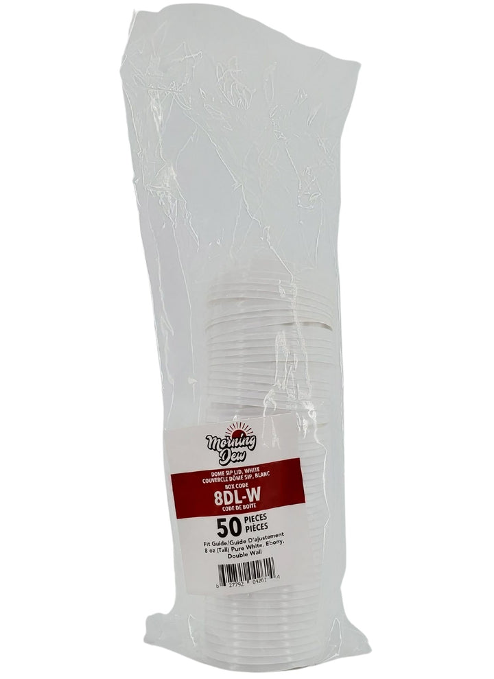 Morning Dew - Dome Sip Lid for 8 oz Tall Hot Paper Cups - White - 20 x 50 count