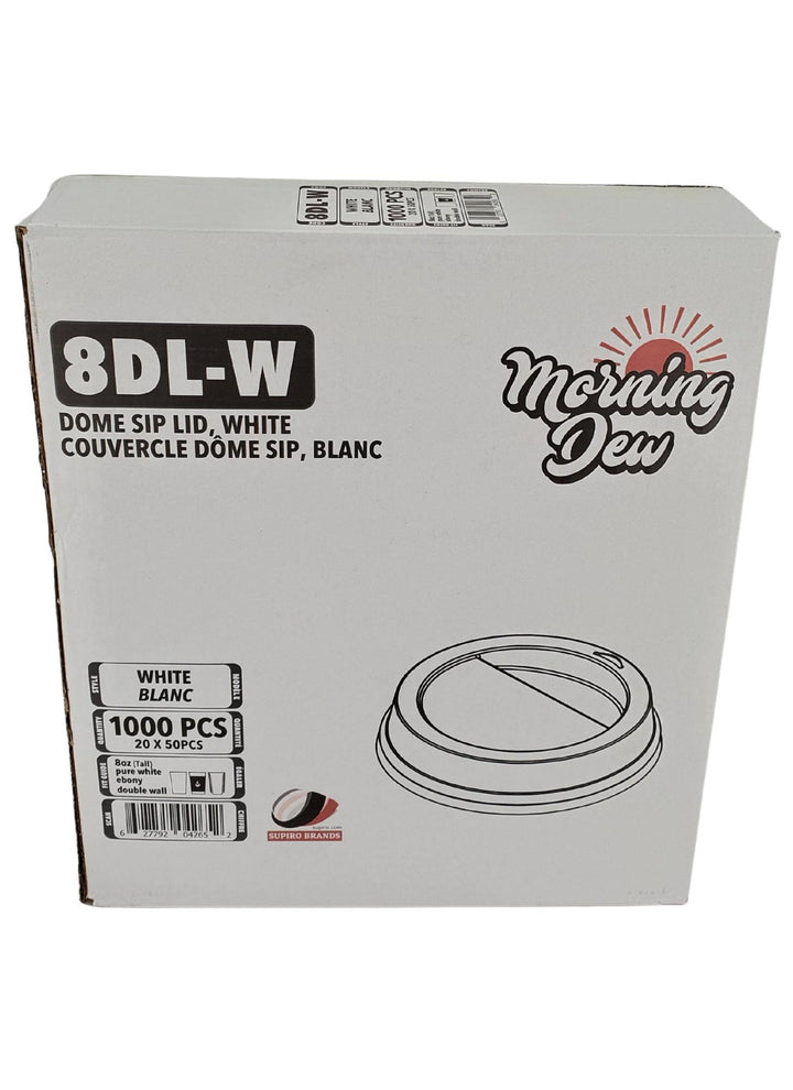 Morning Dew - Dome Sip Lid for 8 oz Tall Hot Paper Cups - White - 20 x 50 count