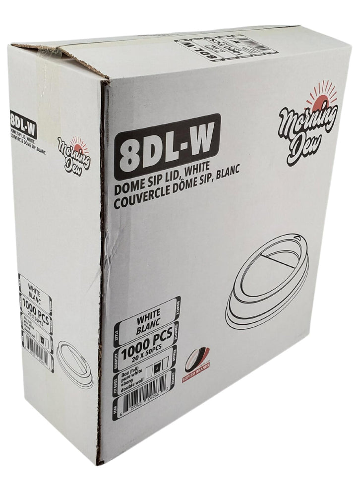 Morning Dew - Dome Sip Lid for 8 oz Tall Hot Paper Cups - White - 20 x 50 count