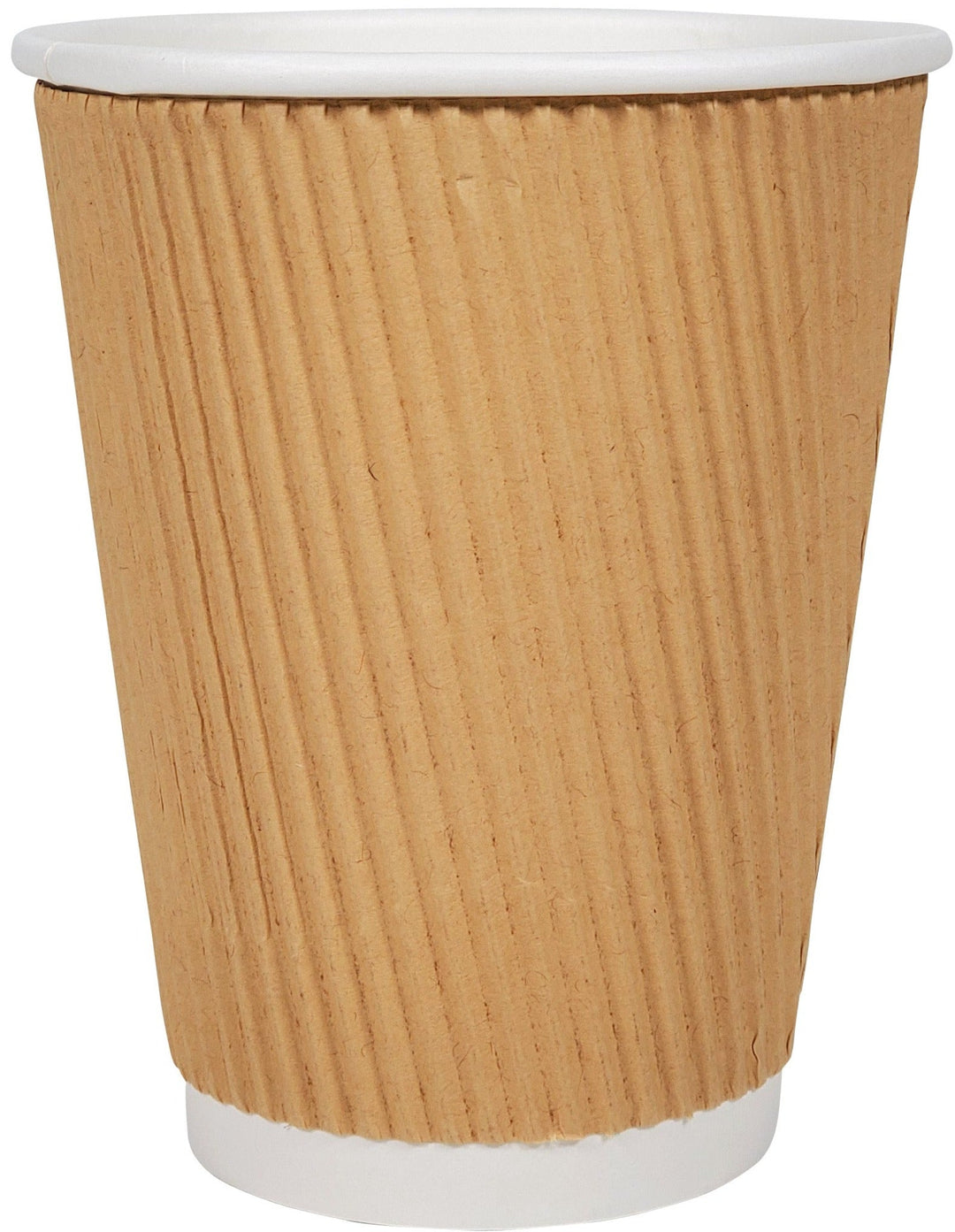 Morning Dew - 12 oz Tall Hot Paper Cup - Ripple - Kraft - 20 x 25 count