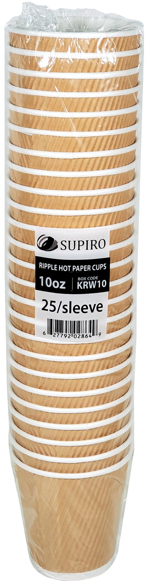 Morning Dew - 10 oz Squat Hot Paper Cup - Ripple - Kraft - RC-H10SK