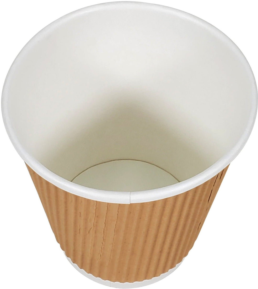 Morning Dew - 10 oz Squat Hot Paper Cup - Ripple - Kraft - 20 x 25 count