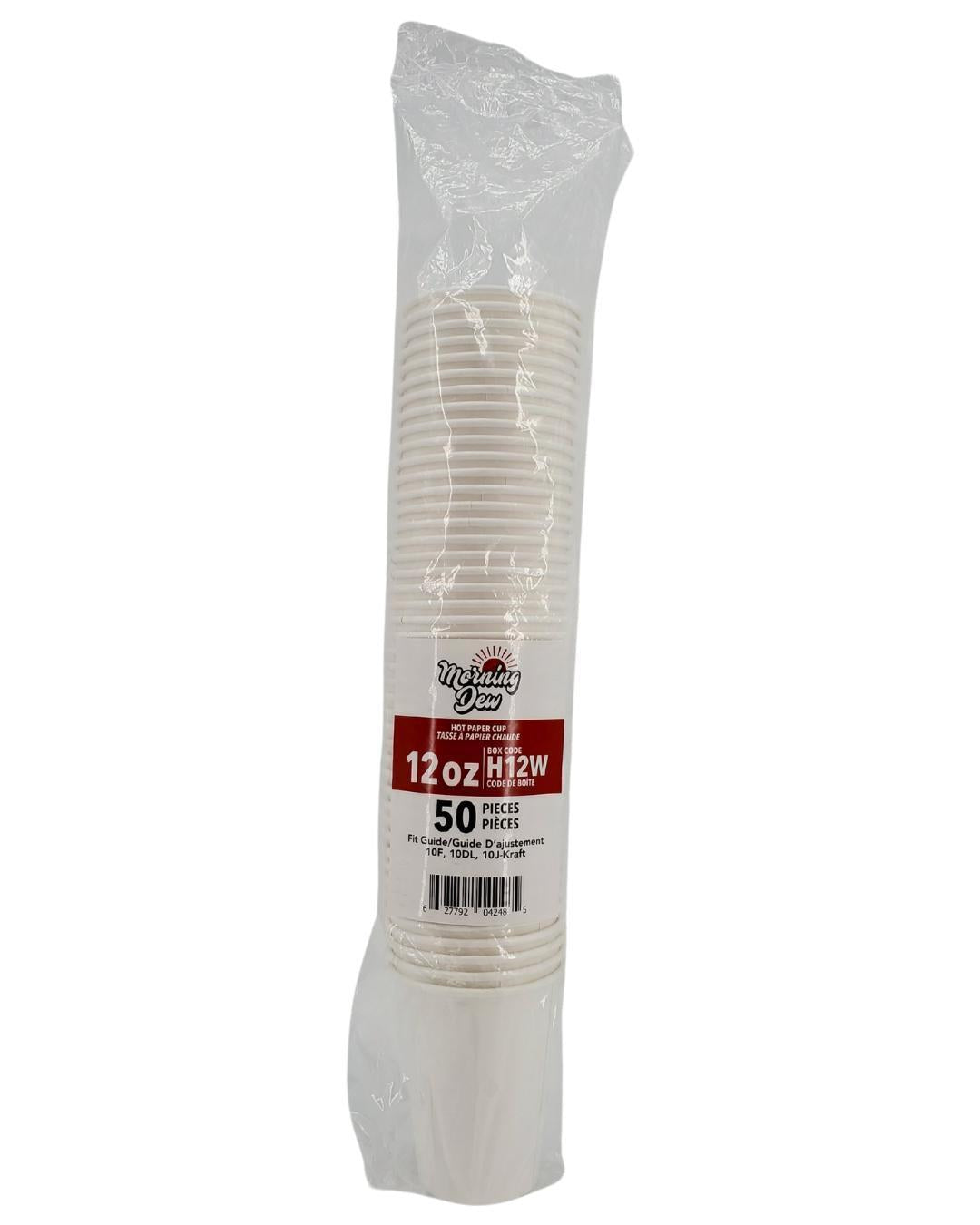 Morning Dew - 8oz Hot Paper Cups - White - 20 x 50 count