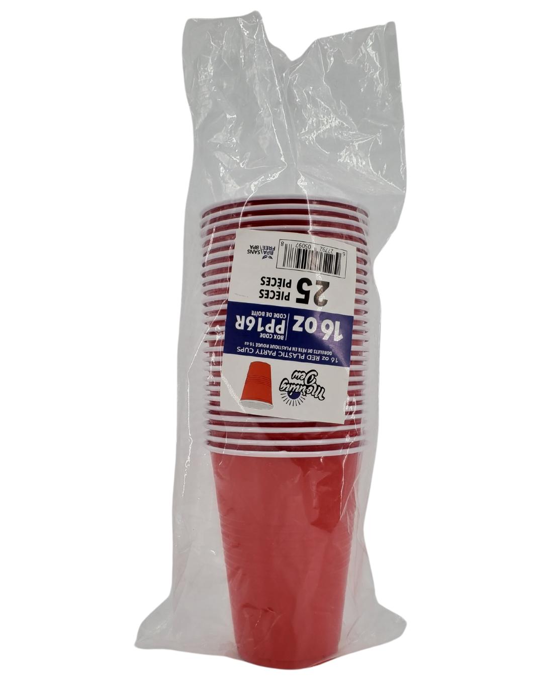 Morning Dew - 16oz PP Red Plastic Party Cups - Diamond - 20 x 25 count