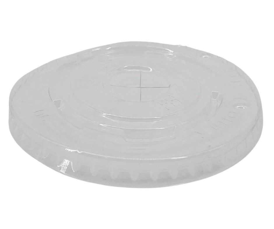 Morning Dew - X Straw Flat PET Lid for 16,22oz Cold Paper Cups - 10 x 100 count