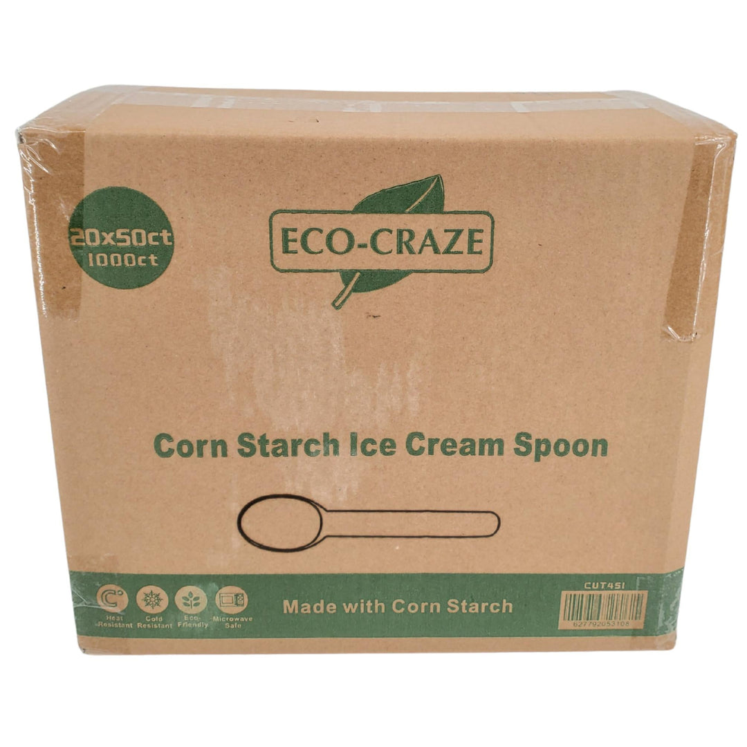 Eco-Craze - Corn Starch Ice Cream Spoon - 20 x 50 count