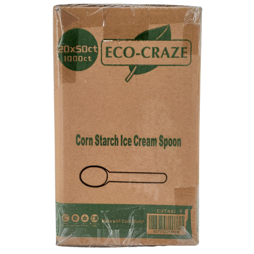 Eco-Craze - Corn Starch Ice Cream Spoon - 20 x 50 count