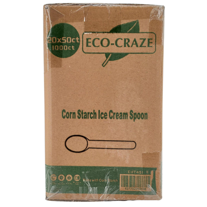 Eco-Craze - Corn Starch Ice Cream Spoon - 20 x 50 count