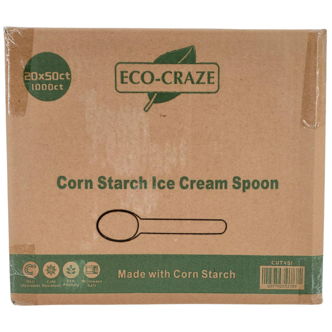 Eco-Craze - Corn Starch Ice Cream Spoon - 20 x 50 count