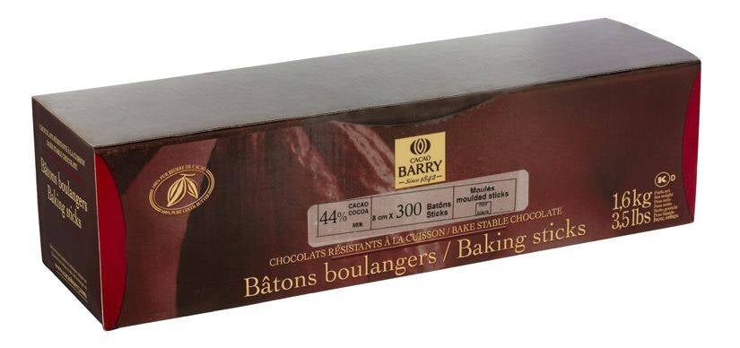 Cacao Barry - Baking - Chocolate Baking Sticks (8 cm) - 1.6kg Box - Case of 15 x 1.6kg - Canadian Distribution