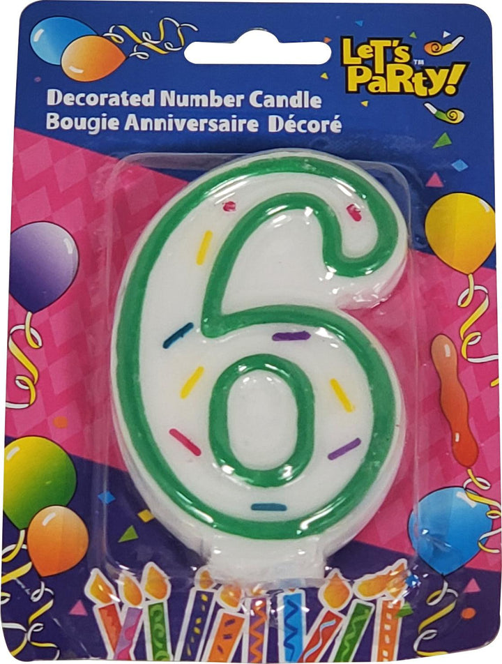 Cake Candle - 3" Number 6 - 45116