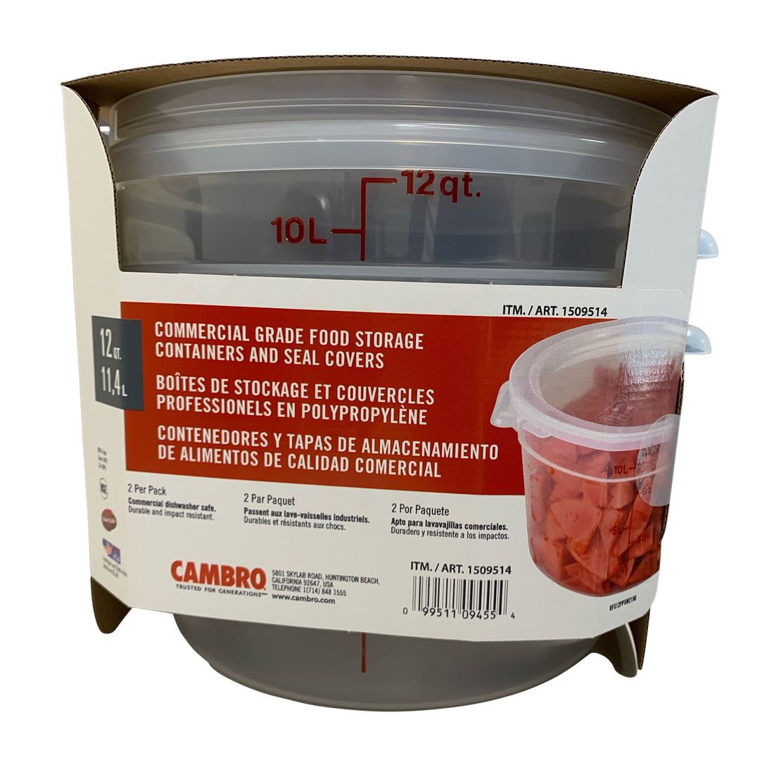 Cambro Commercial grade food storage container with clear lid on a white background - Canadian Distributor