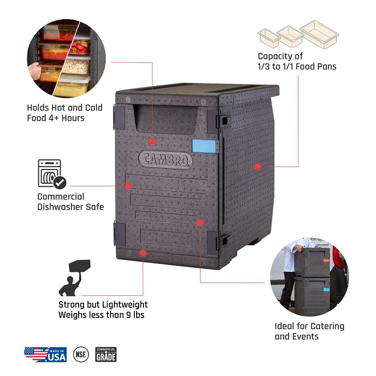 Cambro Front Loading Cam GoBox™ Catering Box - EPP400110 - Ships Free Within Canada - Restaurant Equipment and Smallwares - Canadian Distribution