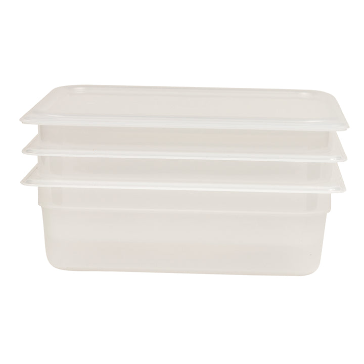 Cambro Translucent Half Size - 4 Inch Deep Food Pan With Cover - Pack of 3 - Restaurant Equipment and Smallwares - Canadian Distribution