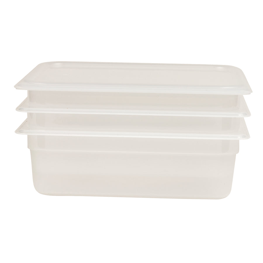 Cambro Translucent Half Size - 4 Inch Deep Food Pan With Cover - Pack of 3 - Restaurant Equipment and Smallwares - Canadian Distribution