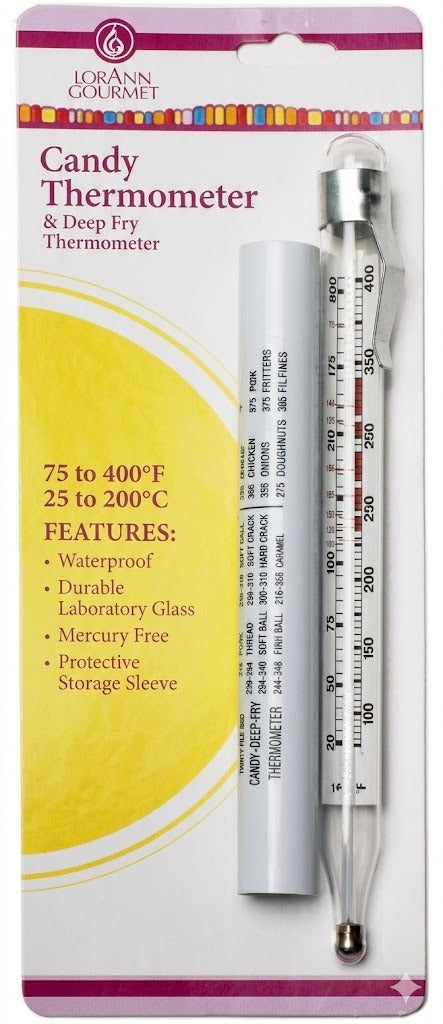 lorann Candy thermometer packaging with thermometer on a white background - fun foods canada