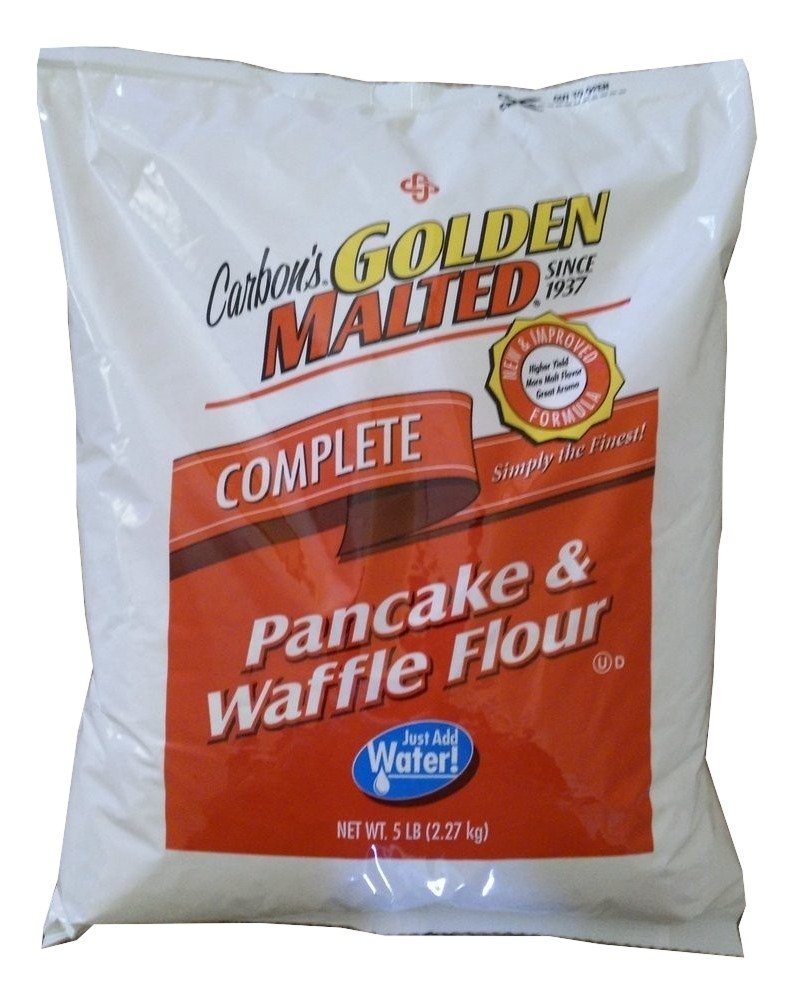 Carbon's Golden Malted Pancake and Waffle Flour Mix - 80 ounces - Complete Mix - Just Add Water