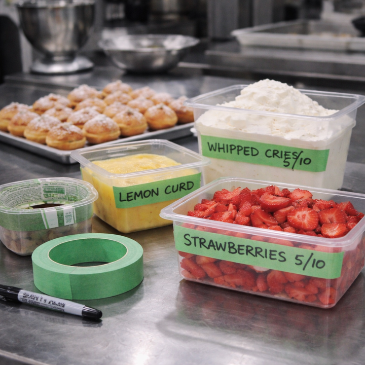 Chef's Tape for Labelling (Painter’s Masking Tape) – Industry Standard Green 24mm x 55m - Canadian Distribution - Ships Free Within Canada on Orders Above CAD $199