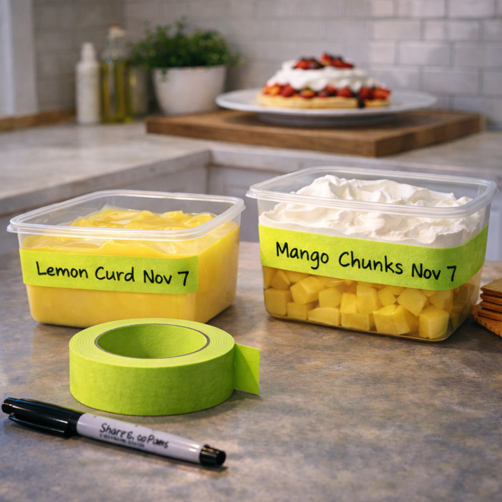 Chef's Tape for Labelling (Painter’s Masking Tape) – Wide Green 36mm x 50m - Canadian Distribution - Ships Free Within Canada on Orders Above CAD $199