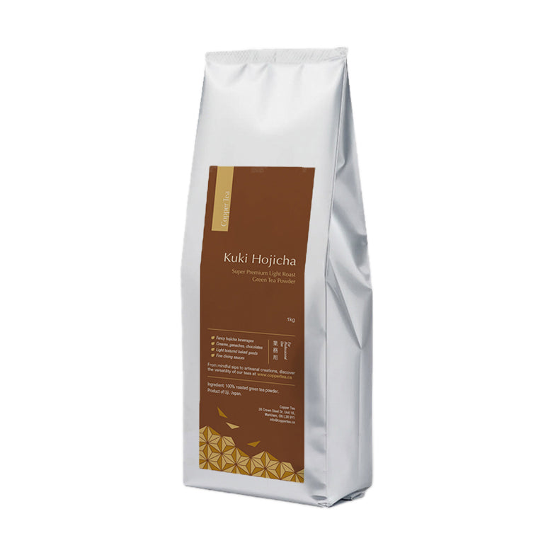 Kuki Hojicha – Super Premium Light Roast Powdered Green Tea by Copper Tea, 1kg