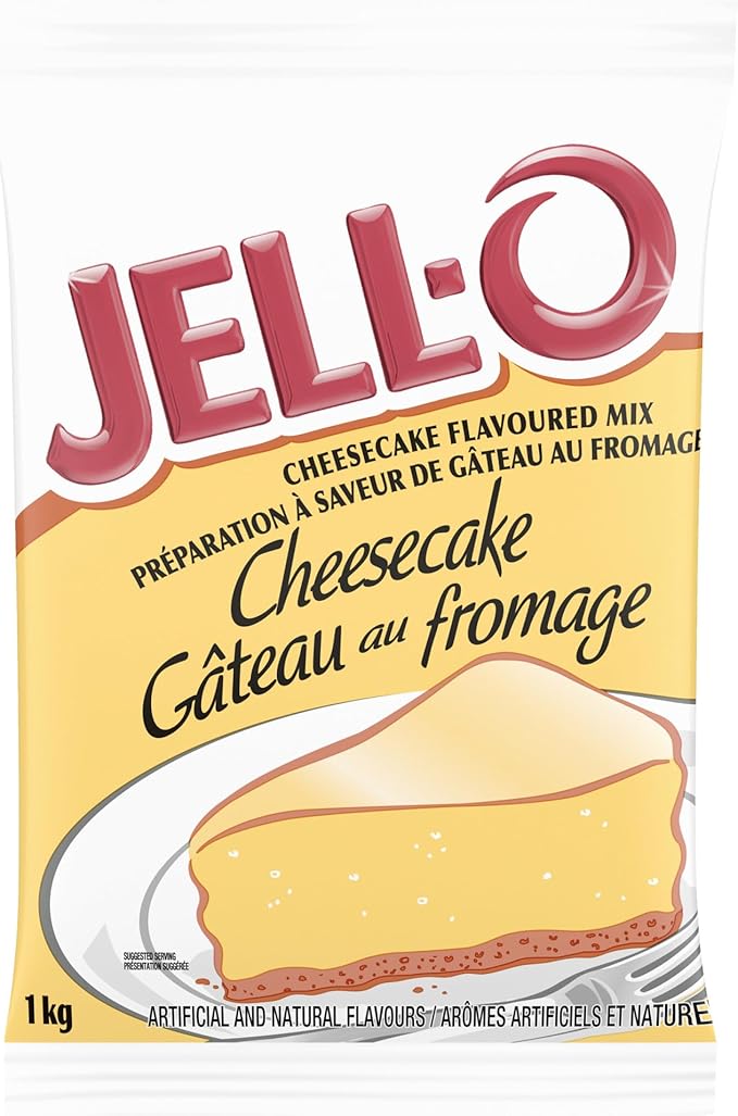 Jell-O Cheesecake Flavoured Dessert Mix- Dry Packaged (2 X 1KG) - Kraft Foods - Baking Mixes and Ingredients - Canadian Distribution
