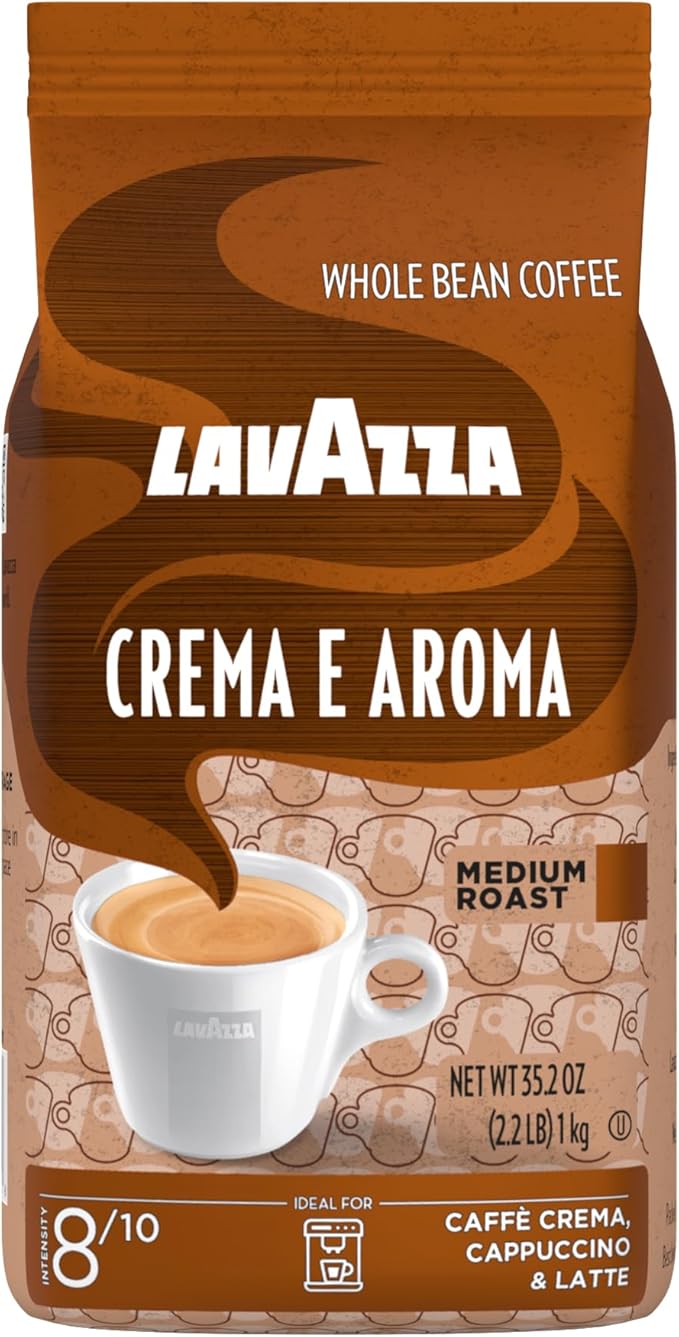 Crema E Aroma Whole Bean Coffee Blend - Medium Roast - Non-GMO - 6 x 1KG - Lavazza Coffee Canada