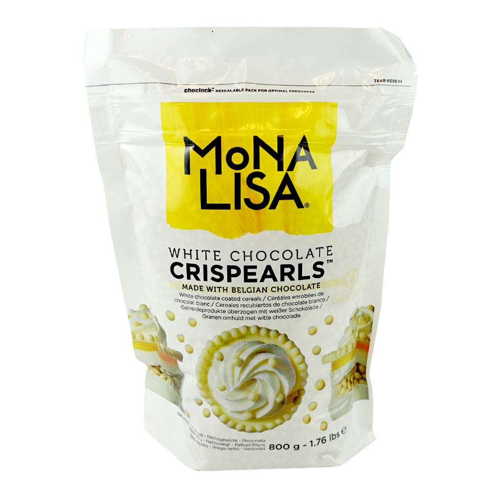 Mona Lisa - White Chocolate Crispearls - 800g Bag - Case of 4 x 800g - Barry Callebaut - Canadian Distribution