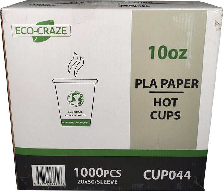 Eco-Craze - 10oz PLA Single Wall Hot Paper Cup