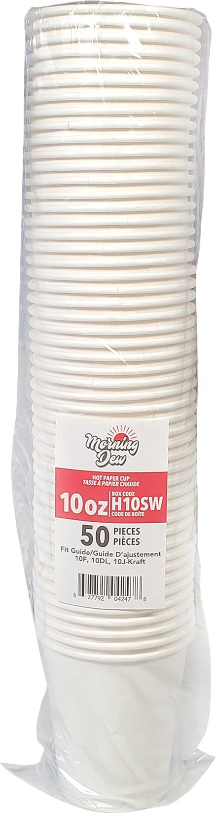 Morning Dew - 10 oz Squat Hot Paper Cup - White - 20 x 50 count