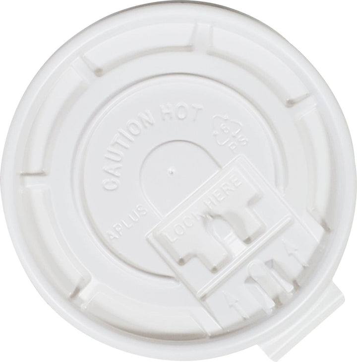 Morning Dew - Tear Back Flat Lid for 10-24 oz Hot Paper Cups - White - 10 x 100 count