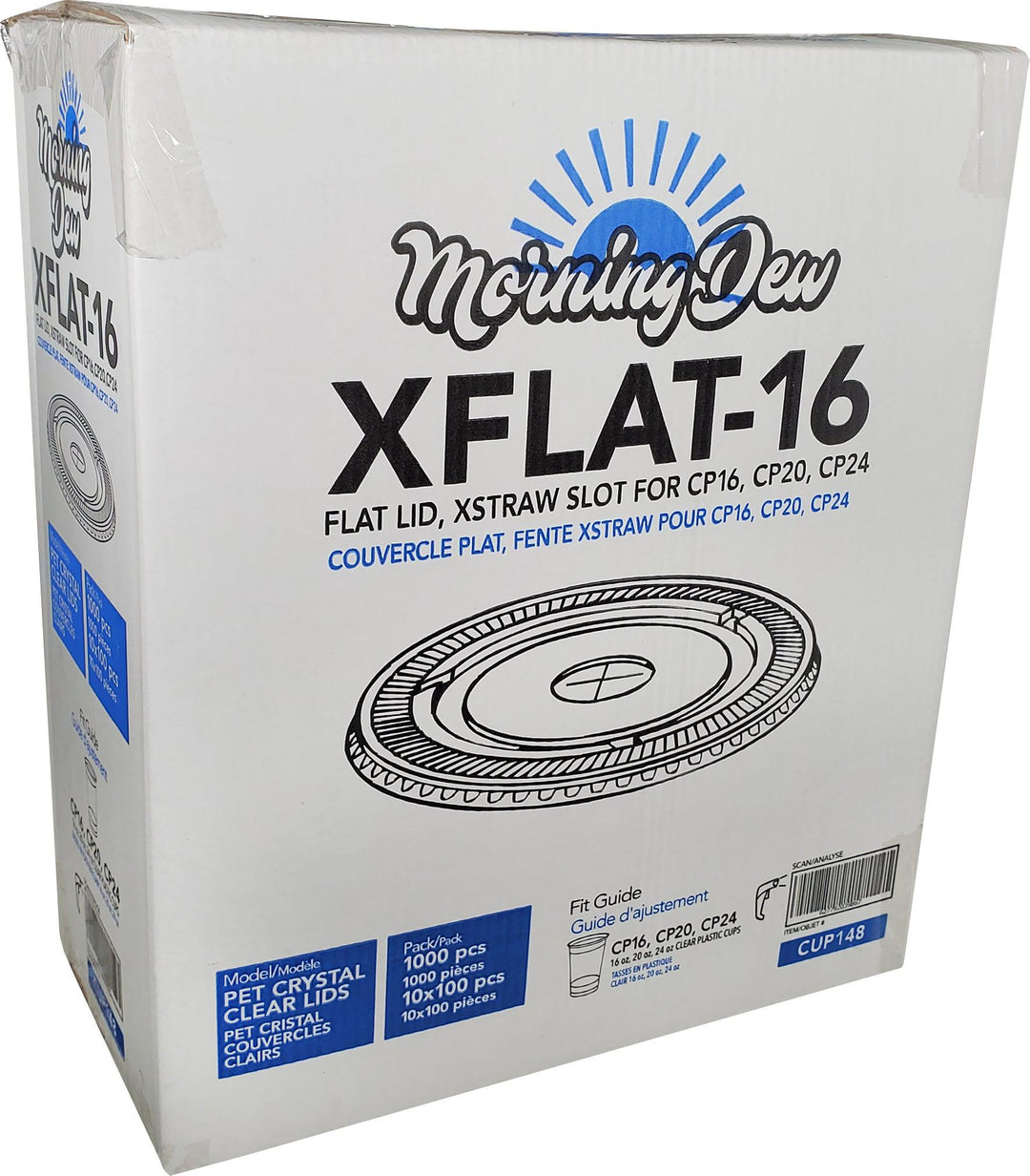 Morning Dew - Clear Flat Lid - 16-24oz Cup - 98mm - 10 x 100 count