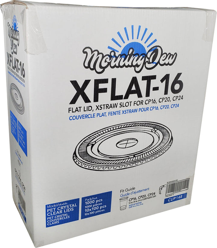 Morning Dew - Clear Flat Lid - 16-24oz Cup - 98mm - 10 x 100 count