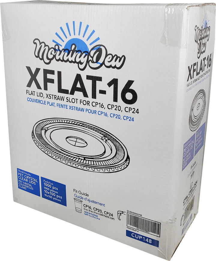 Morning Dew - Clear Flat Lid - 16-24oz Cup - 98mm - 10 x 100 count