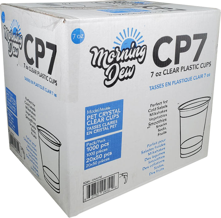 Morning Dew - 7oz Clear PET Cup - 78mm - 20 x 50 count