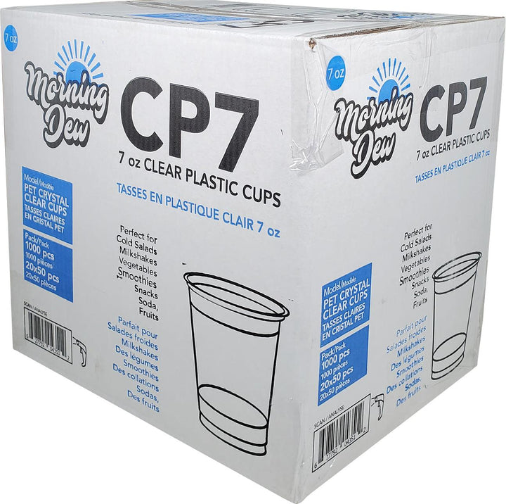 Morning Dew - 7oz Clear PET Cup - 78mm - 20 x 50 count