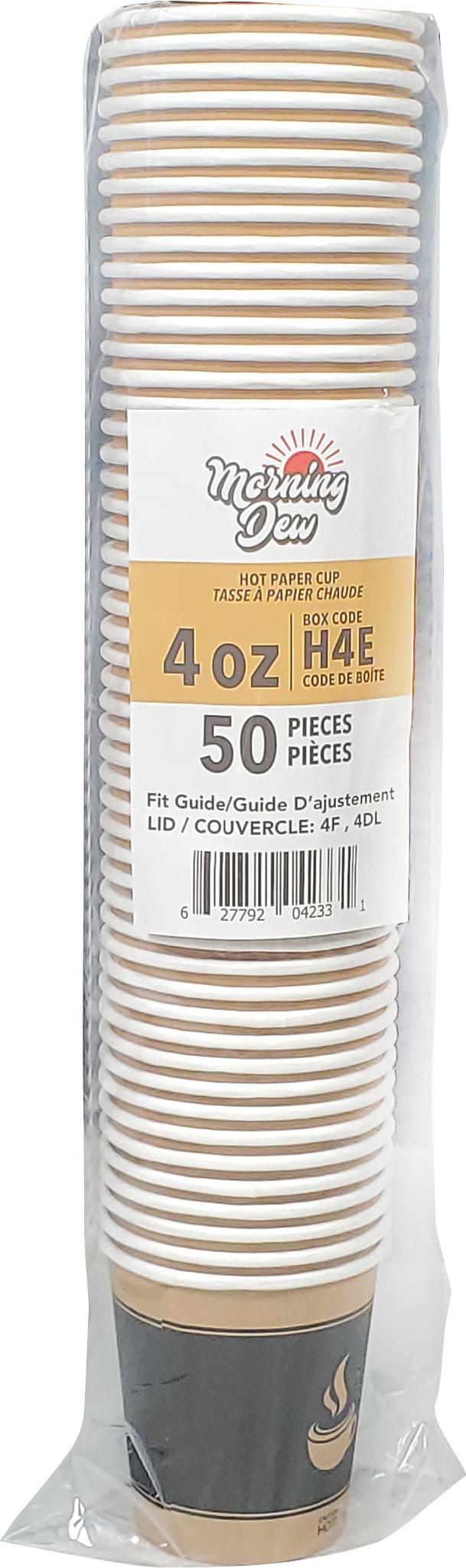 Morning Dew - 4 oz Hot Paper Cups - Ebony Print - 20 x 50 count