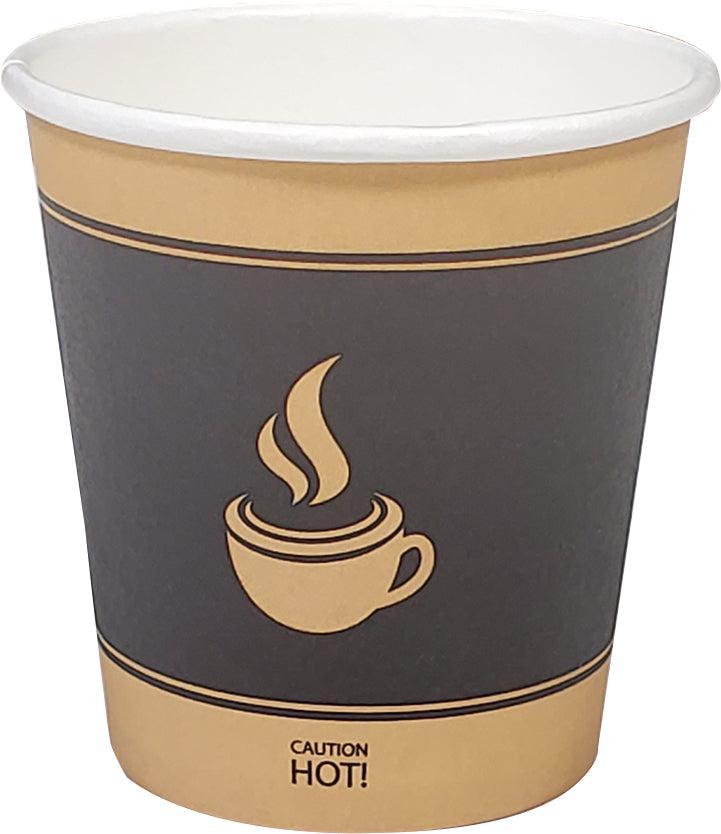 Morning Dew - 4 oz Hot Paper Cups - Ebony Print - 20 x 50 count
