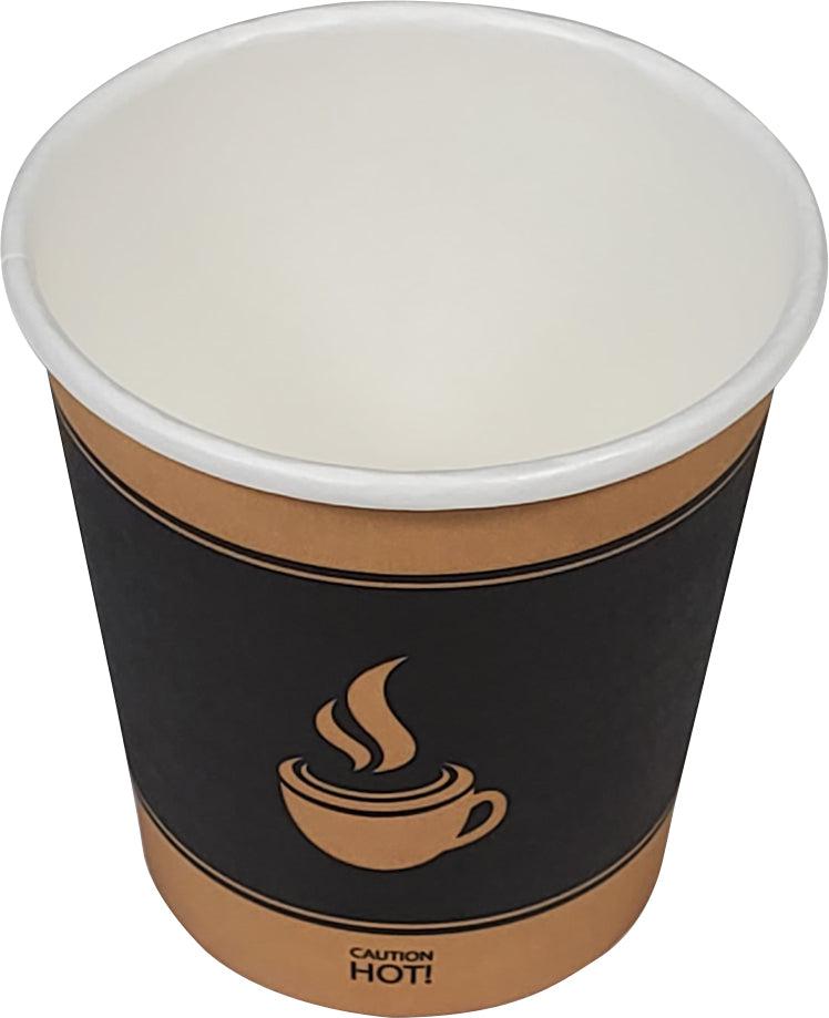 Morning Dew - 4 oz Hot Paper Cups - Ebony Print - 20 x 50 count