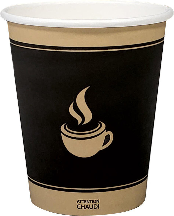 Morning Dew - 8oz Hot Paper Cups - Ebony Print - 20 x 50 count