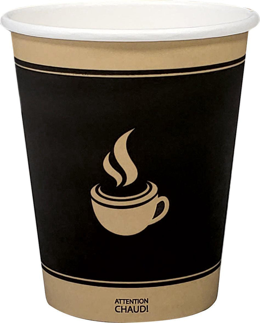 Morning Dew - 8oz Hot Paper Cups - Ebony Print - 20 x 50 count