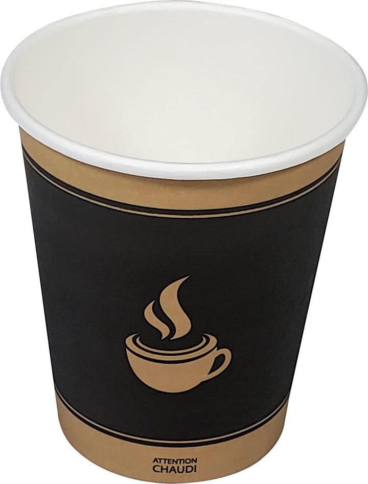 Morning Dew - 8oz Hot Paper Cups - Ebony Print - 20 x 50 count