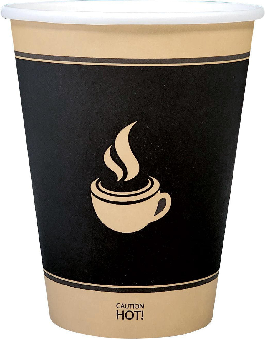 Morning Dew - 12 oz Hot Paper Cups - Ebony Print - 20 x 50 count